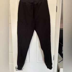 Mandala Black Jogger Scrub Bottoms